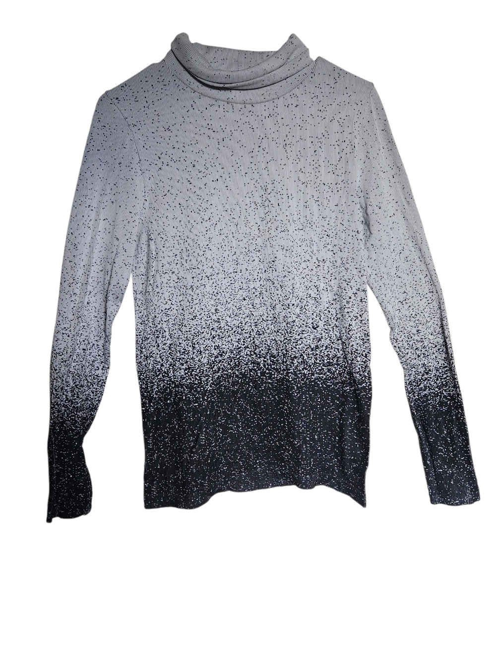 Athleta Black & White Gradient Speckled Long Sleeve Turtleneck Womens Small